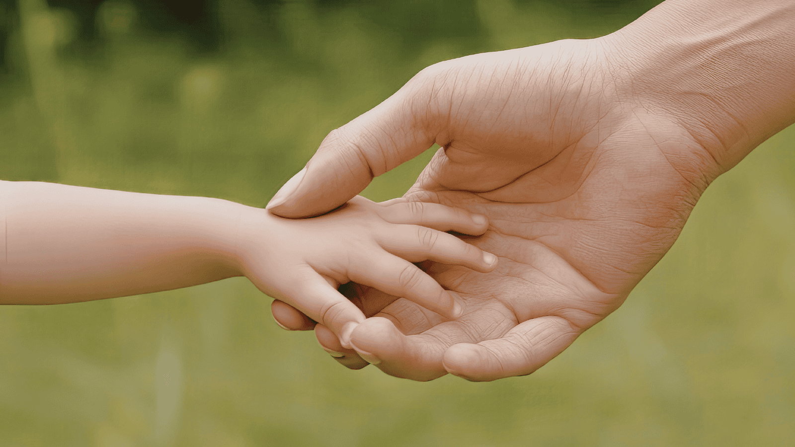 mężczyzna trzyma dziecko za ręke