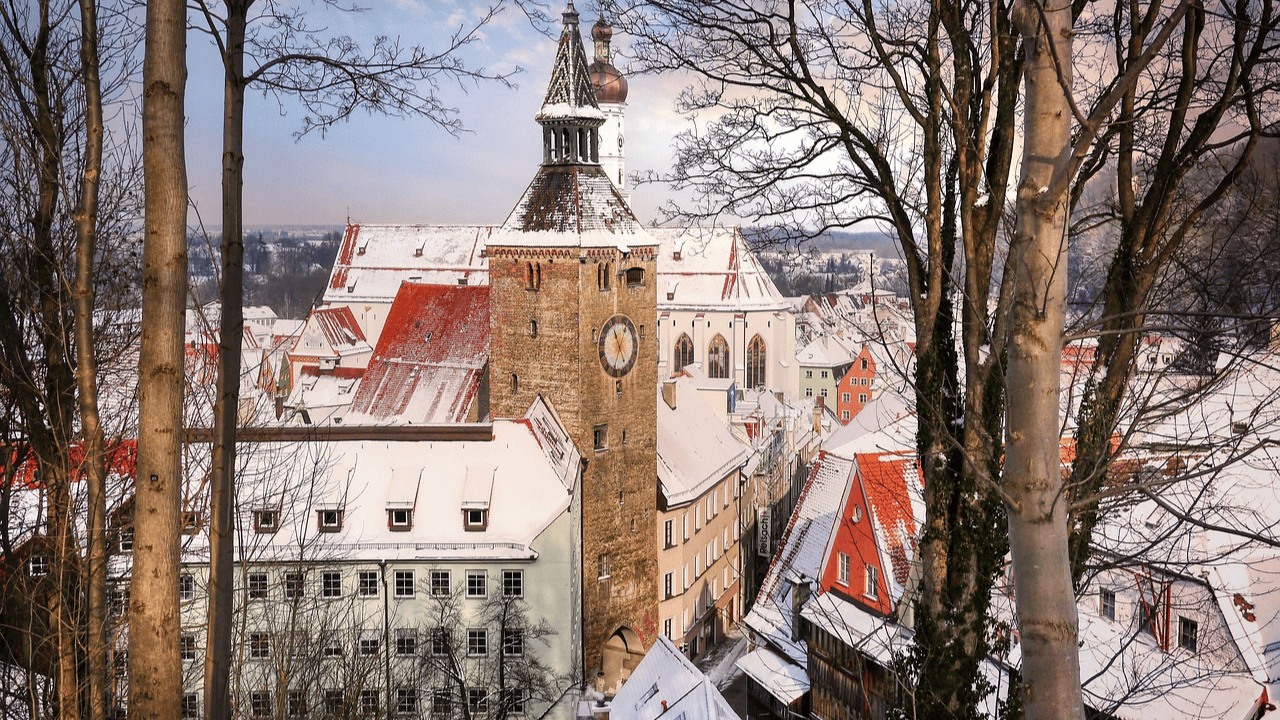 miasto, śnieg