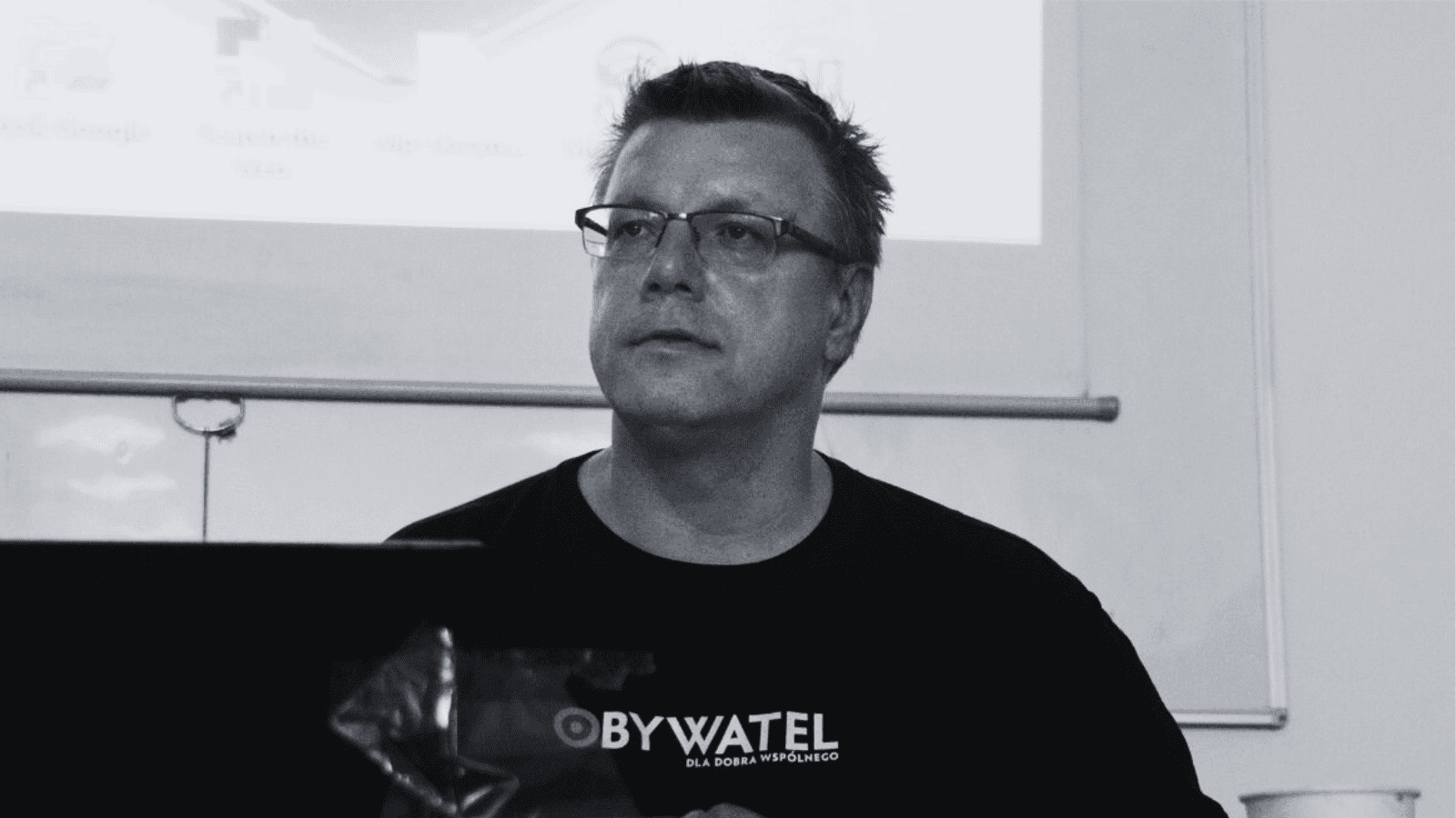 Cezary Miżejewski podczas jednego ze spotkań.