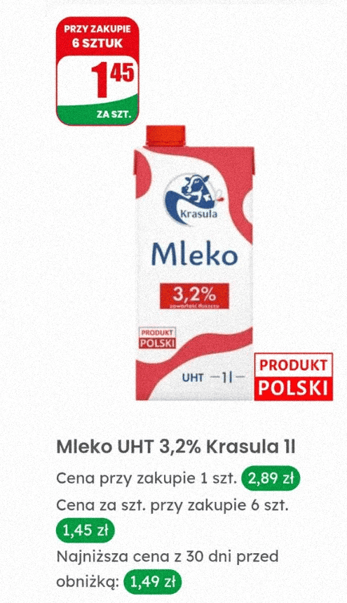 Taniej w Dino już nie będzie - 3,29 zł za opakowanie, klienci biorą po dwa. Jest jeden haczyk