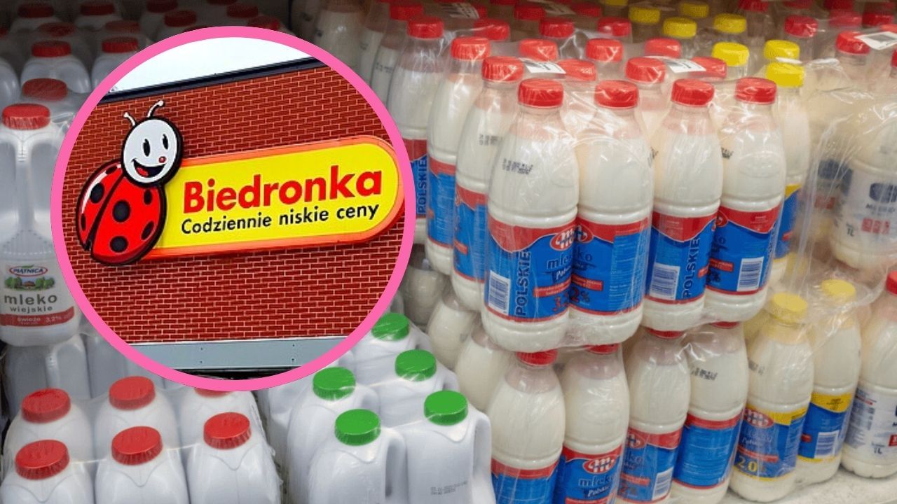 mleko w sklepie, Biedronka