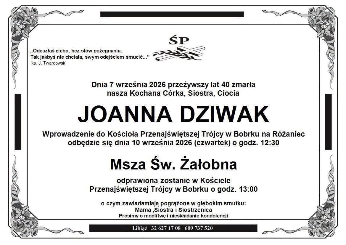 Nie żyje Joanna Dziwak. Miała 40 lat