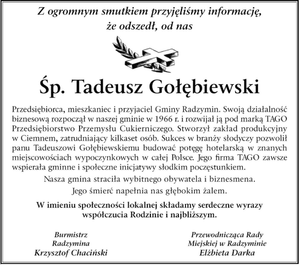 Tak wygląda grób Tadeusza Gołębiewskiego. Nie doczekał otwarcia dzieła swojego życia