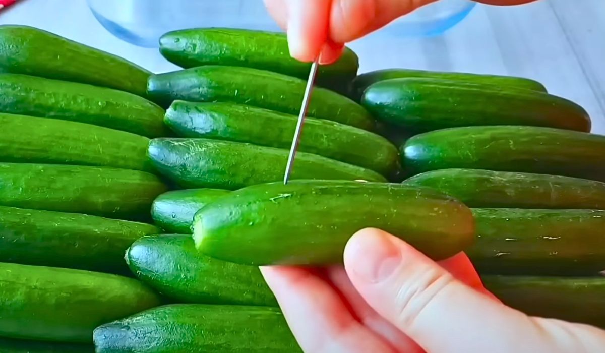 nakłuwanie ogórków