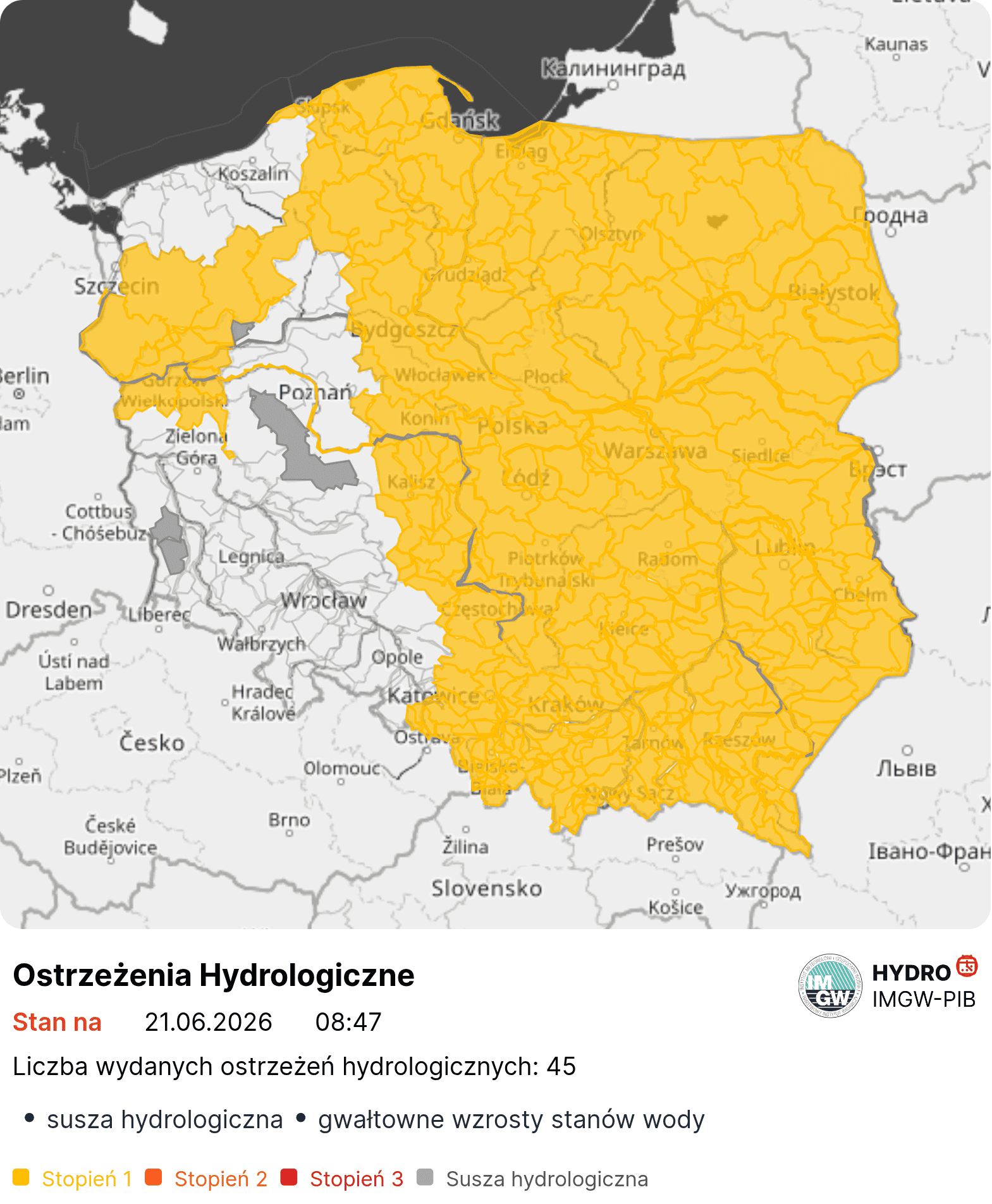 Pogoda na niedzielę. Niemal cały kraj objęty ostrzeżeniami
