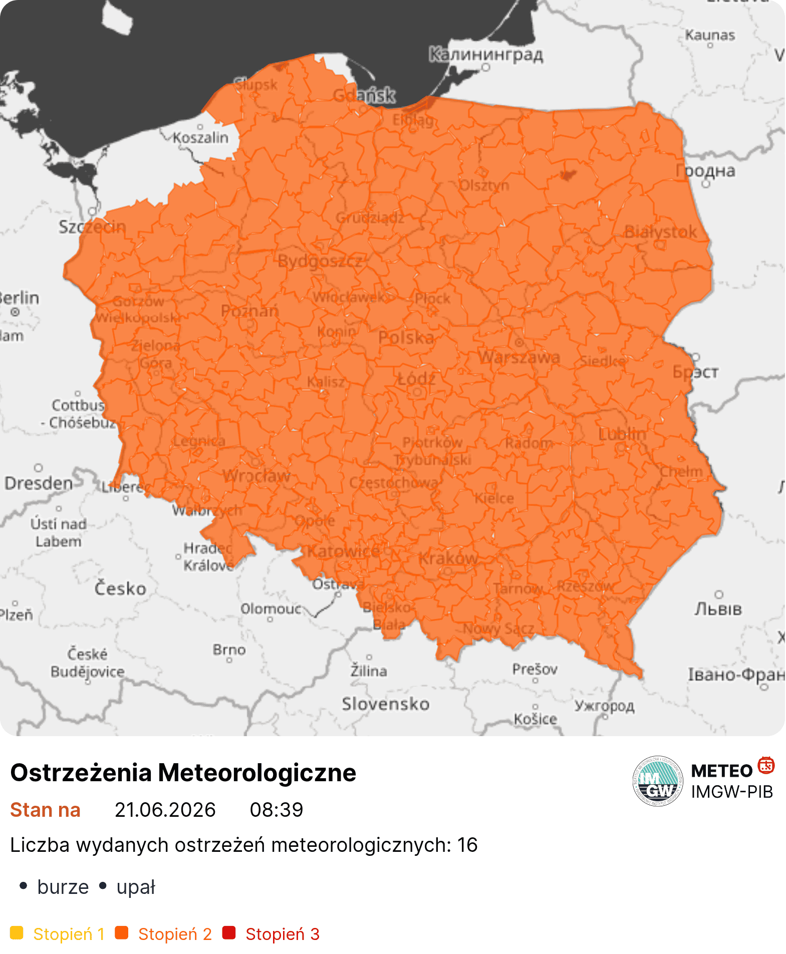 Pogoda na niedzielę. Niemal cały kraj objęty ostrzeżeniami