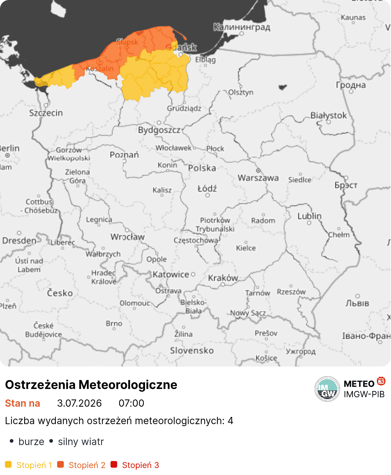 Nowe alerty IMGW przed weekendem. Nadciąga załamanie pogody