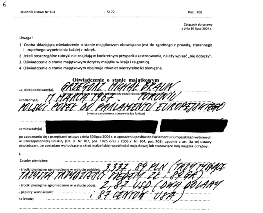 oświadczenie majatkowe Grzegorza Brauna, źródło  [orka.sejm.gov.pl].png