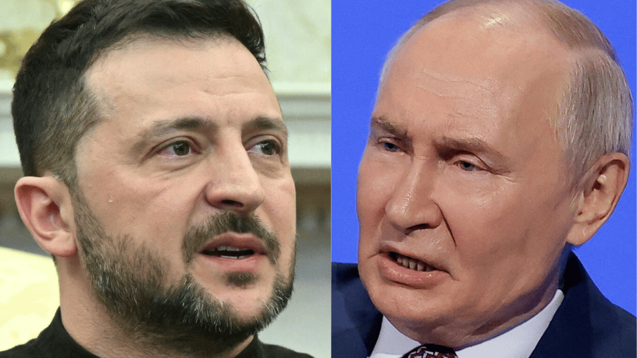 Wołodymyr Zełenski i Władimir Putin