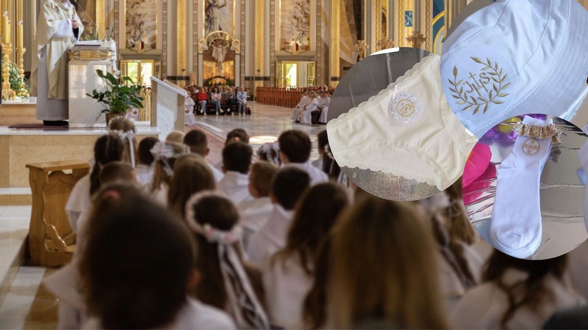 dzieci I komunia święta kościół bielizna