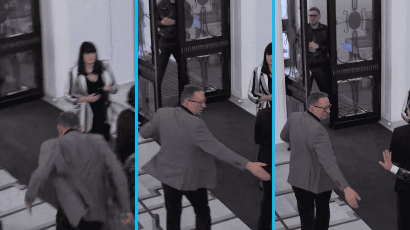 Polityk PiS próbował uniknąć rozmowy z TVP. Nagle wpadł na kobietę, wielka wpadka