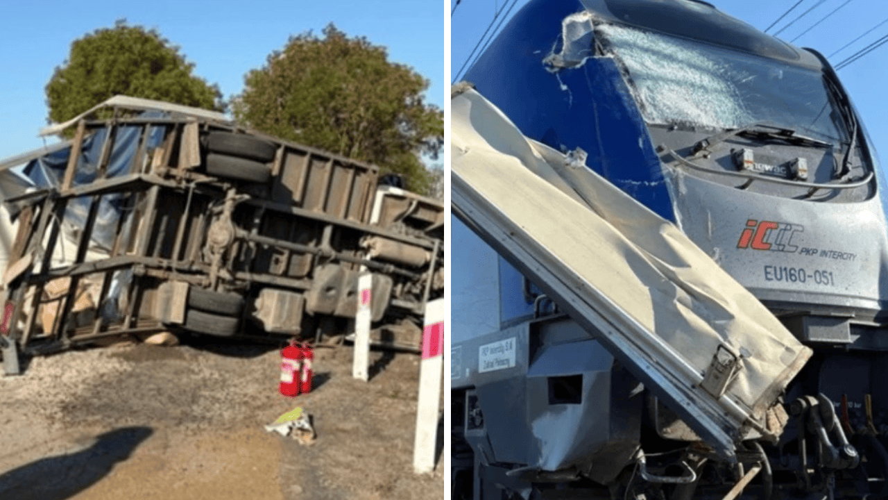 Pociąg staranował ciężarówkę, słońce oślepiło kierowcę. Ewakuacja 200 pasażerów