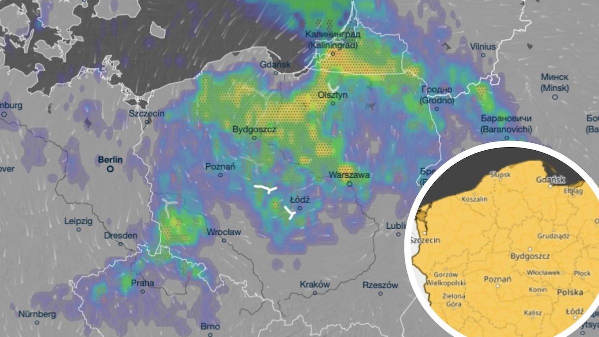 mapa polska ostrzeżenia alerty burze