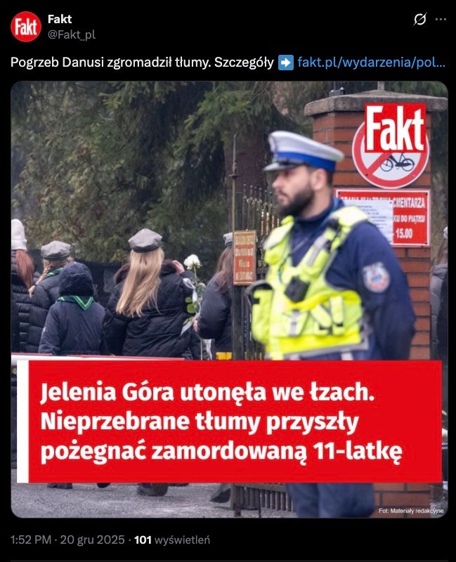 Tłumy na pogrzebie Danusi. Jelenia Góra żegna 11-latkę