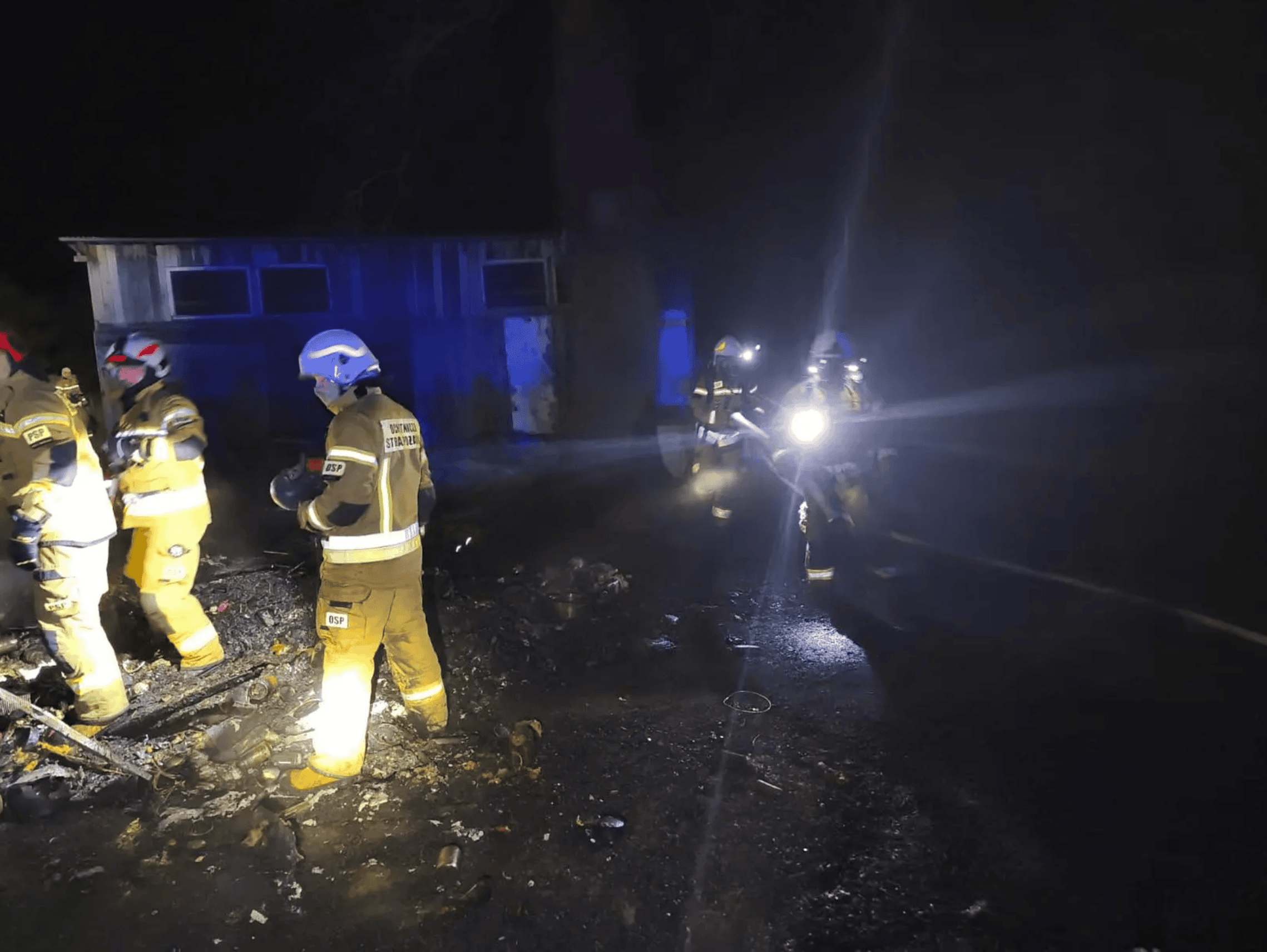 Pożar przyczepy kempingowej w Nowym Wilkowie. Jest ofiara śmiertelna