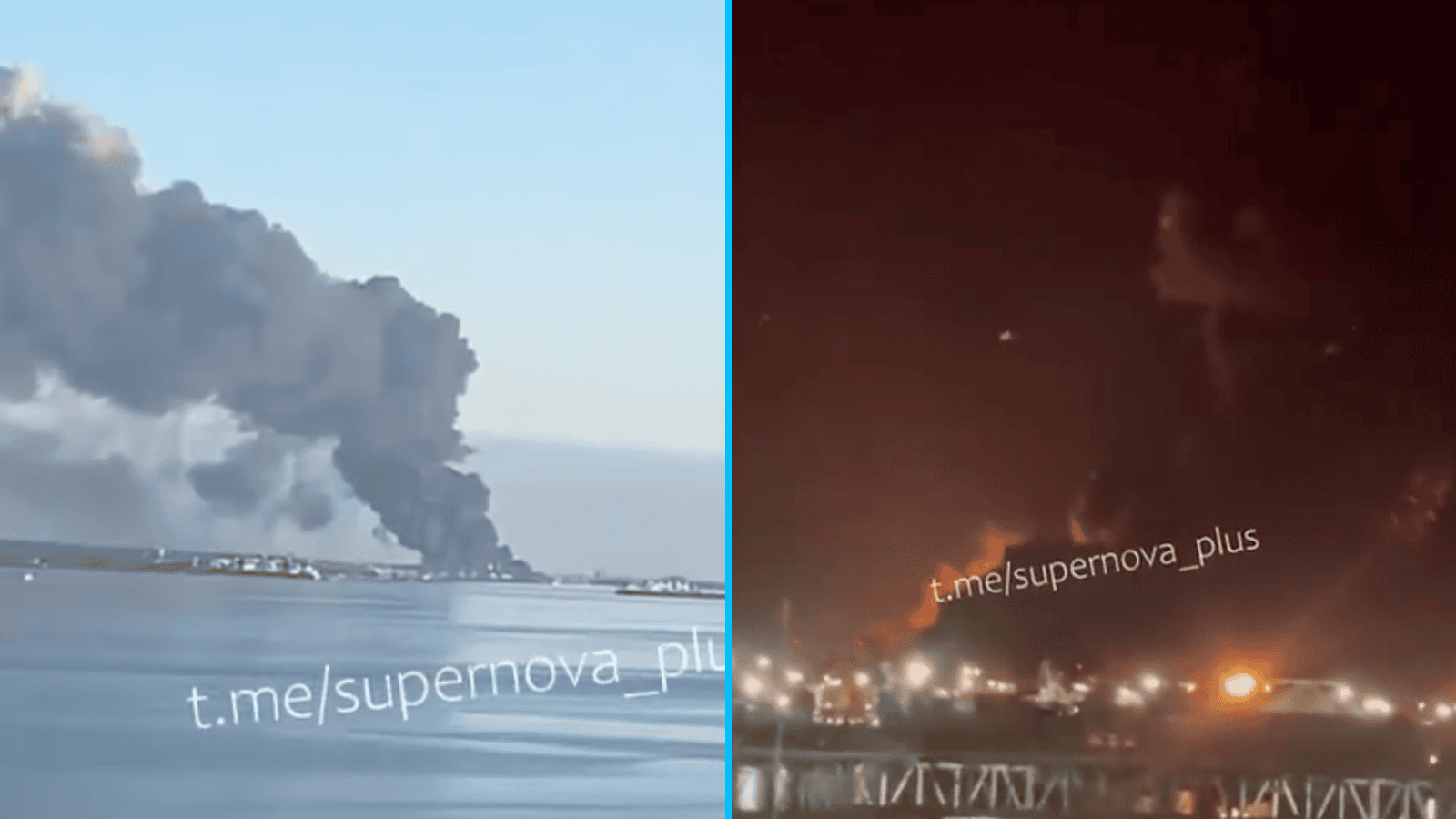 Pożar portu, fot. NEXTA/X