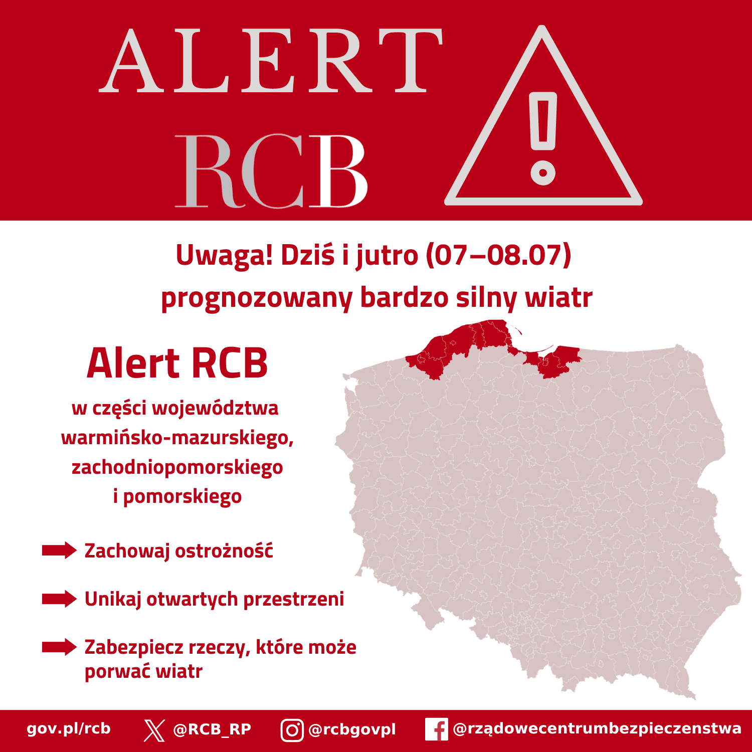 Alert RCB dla części kraju. Mogą wystąpić przerwy w dostawie prądu