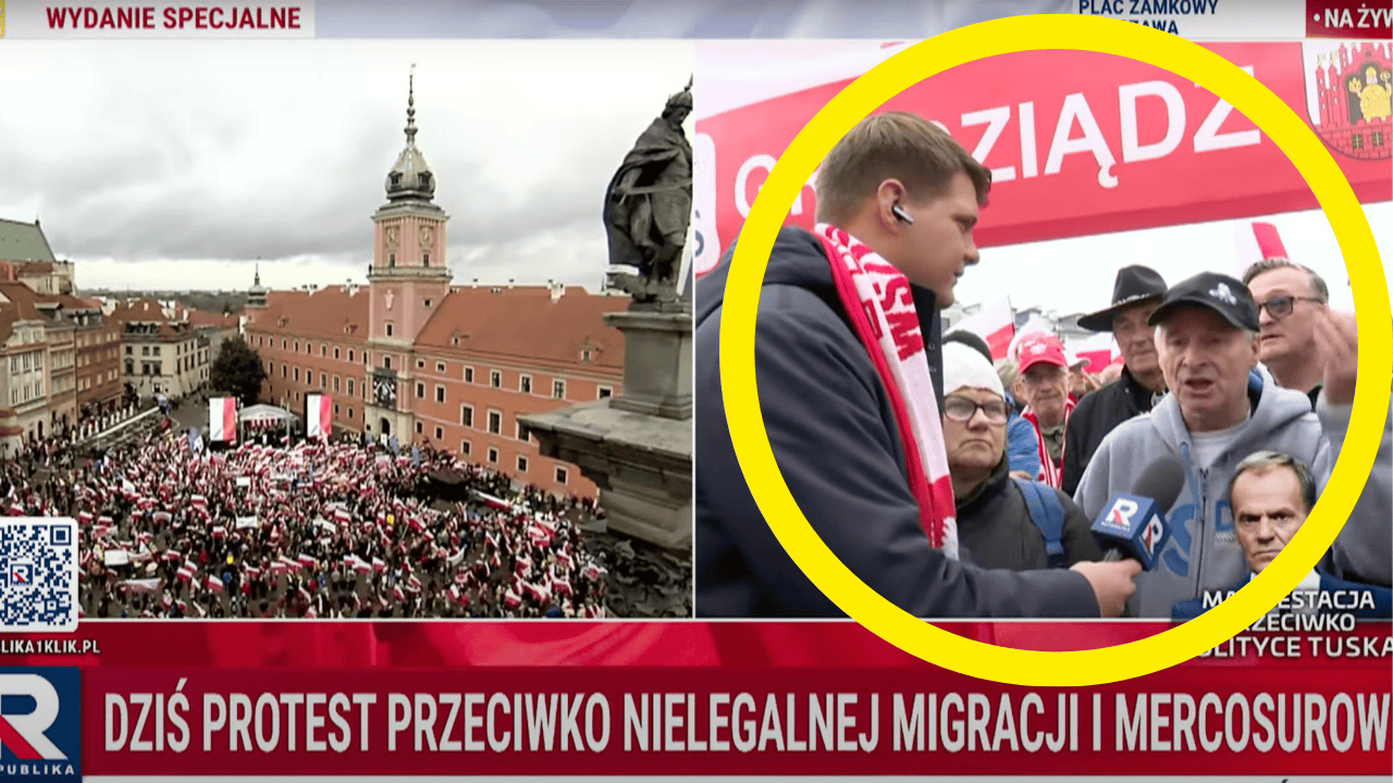 Marsz PiS w Warszawie. Krzyki na antenie TV Republika, nagle poleciała "wiązanka"