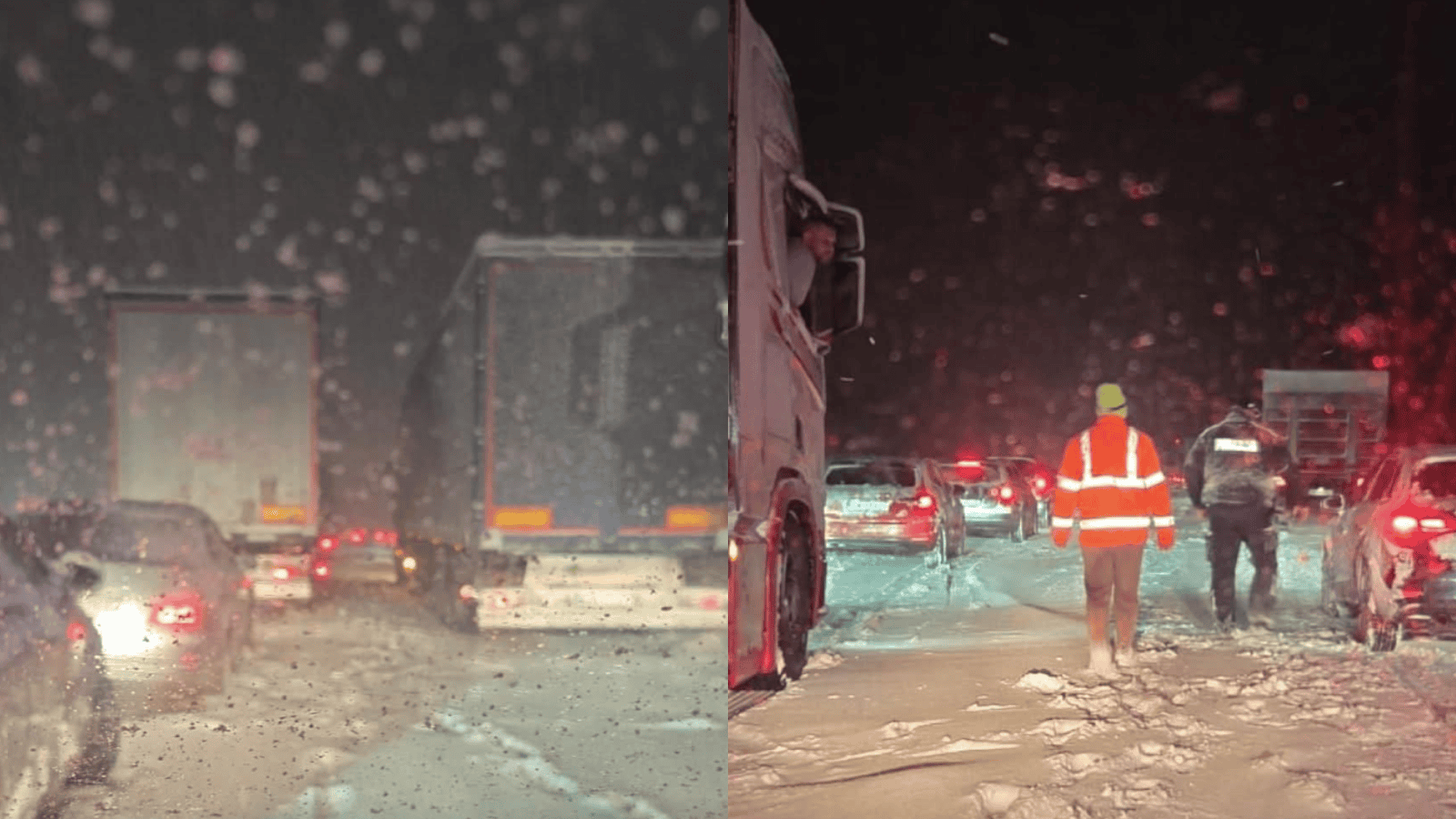 Śnieżny armagedon na S7. Tak zachowali się policjanci, są nagrania