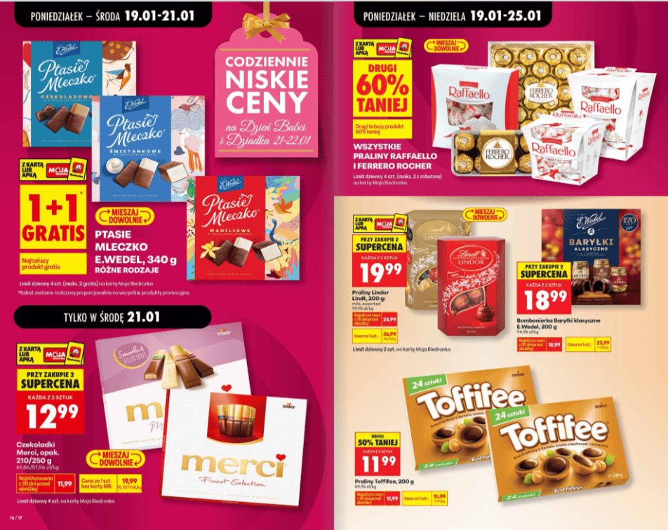 Dzień Babci i Dziadka w Biedronce. Kultowe czekoladki za grosze i prezenty już od 14,99 zł