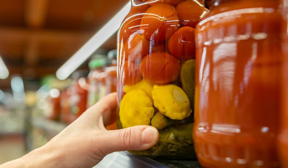 szklany słoik w sklepie