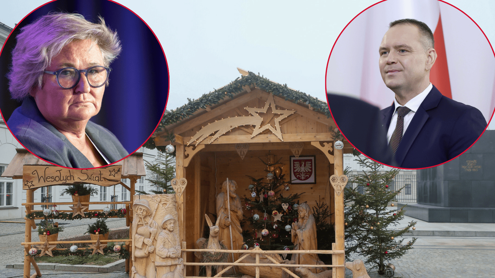 Skrytykowała szopkę pod Pałacem Prezydenckim. Dostało się też Nawrockiemu