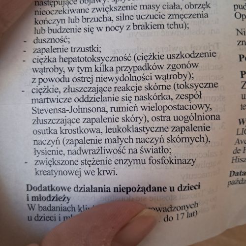 ulotka działania niepożądane Fot. własne.jpg