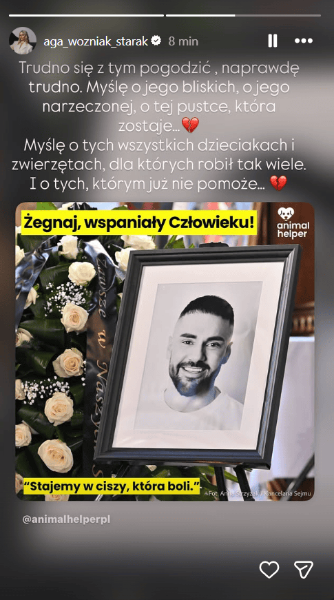  Agnieszka Woźniak-Starak zabrała głos po pogrzebie Łukasza Litewki. Przejmujące słowa i zdjęcie