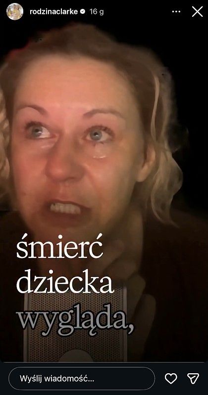"Śmierć dziecka". Dominika Clarke zalana łzami. W nocy wrzuciła do sieci wideo