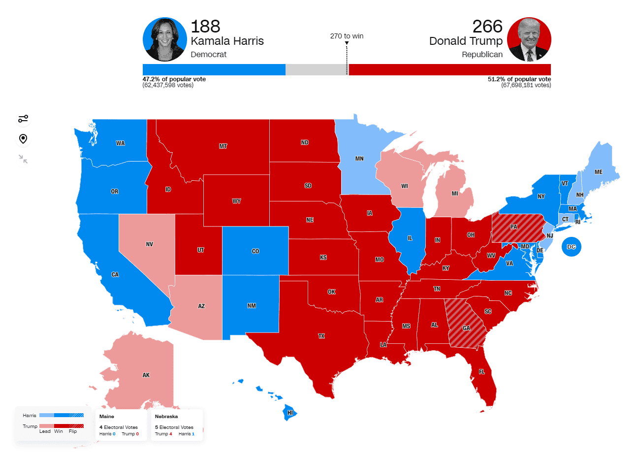 wybory USA mapa fot CNN.png