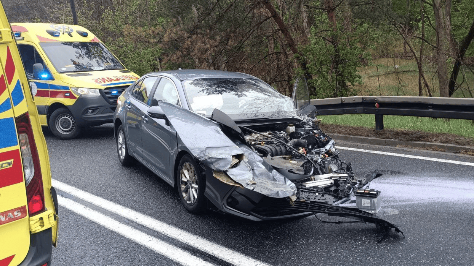 Wypadek, fot. KM PSP Toruń/Facebook