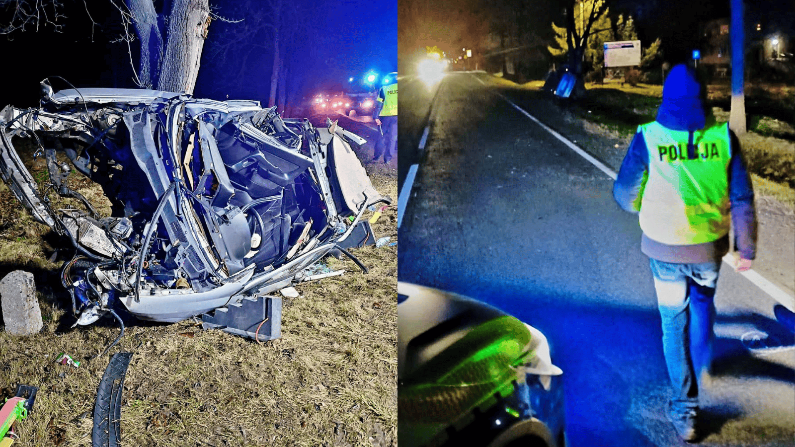 Samochód doszczętnie zniszczony, kierowca nie żyje. Wypadek na DK 94