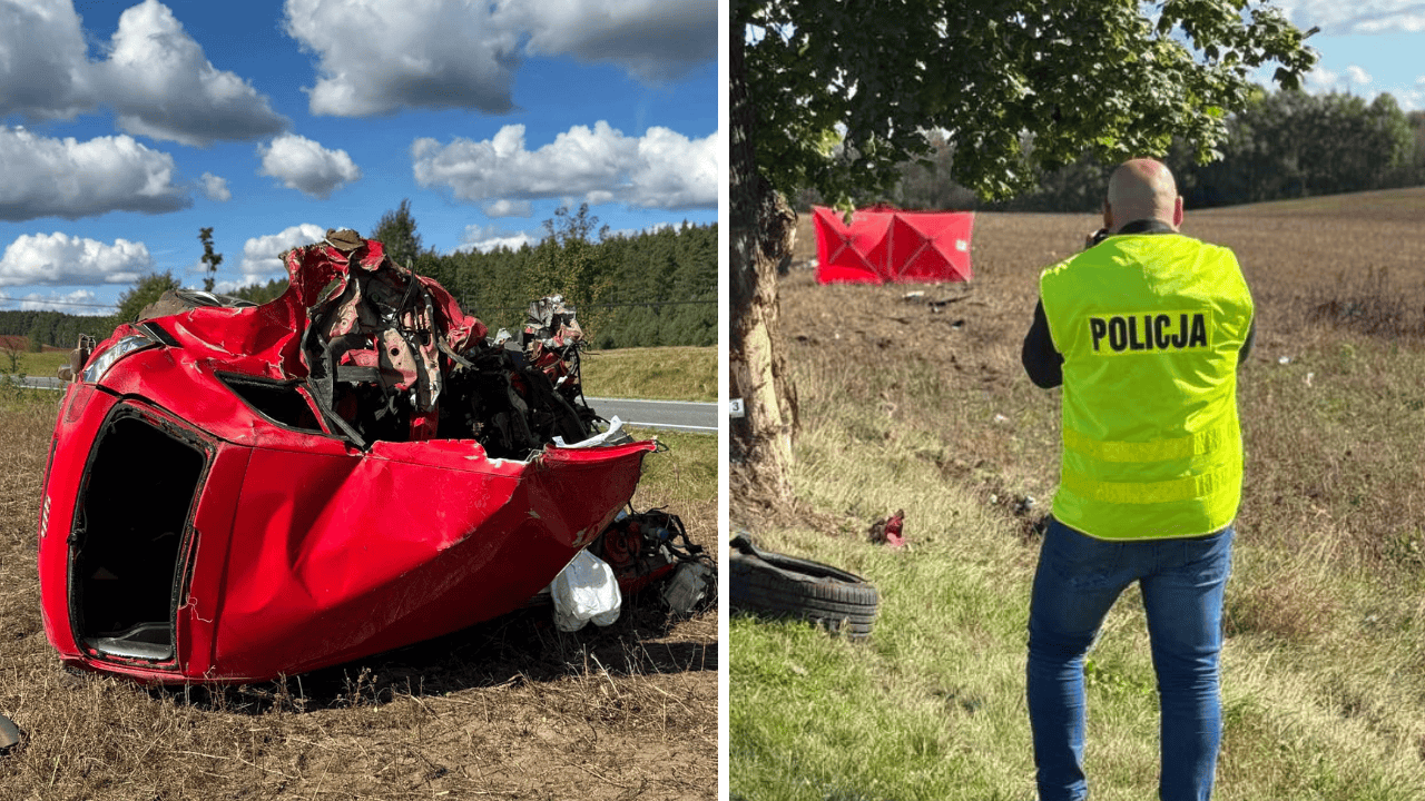 Koszmarny wypadek, z auta zostały strzępy. Nie żyje 31-latek
