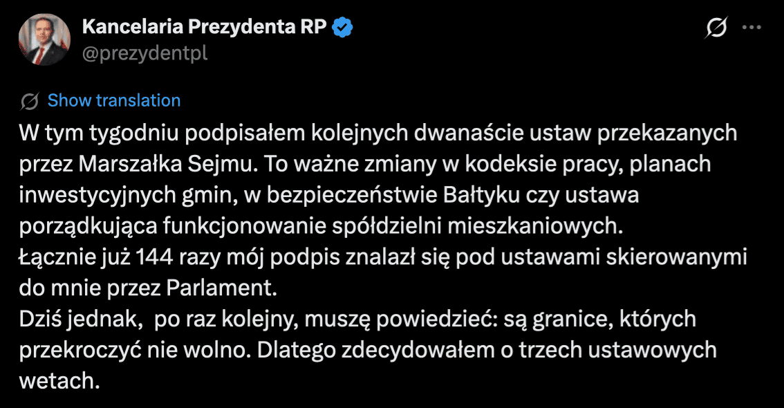 Nawrocki ogłosił to tuż przed spotkaniem z Tuskiem. Prezydent podjął ważną decyzję