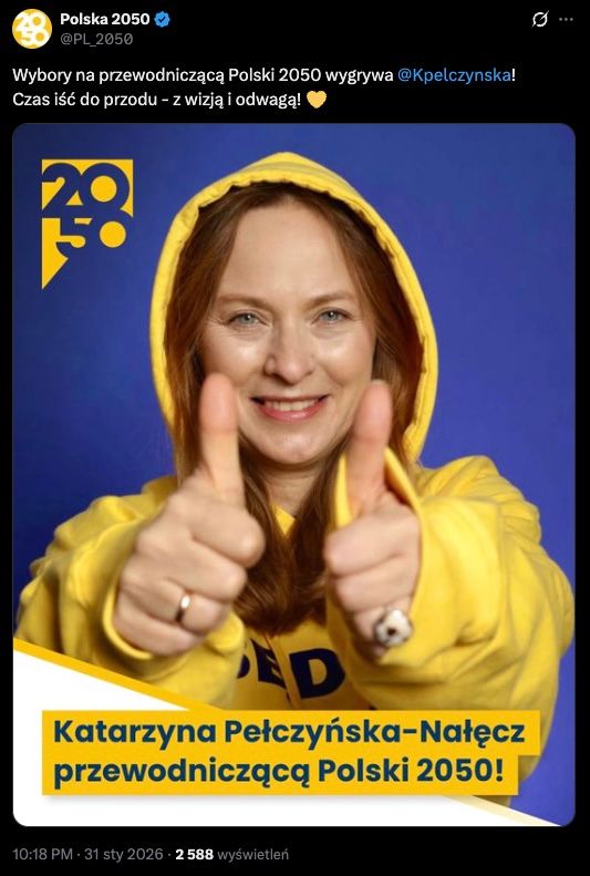 To ona zastąpi Szymona Hołownię. Znamy wyniki głosowania na przewodniczącą Polski 2050