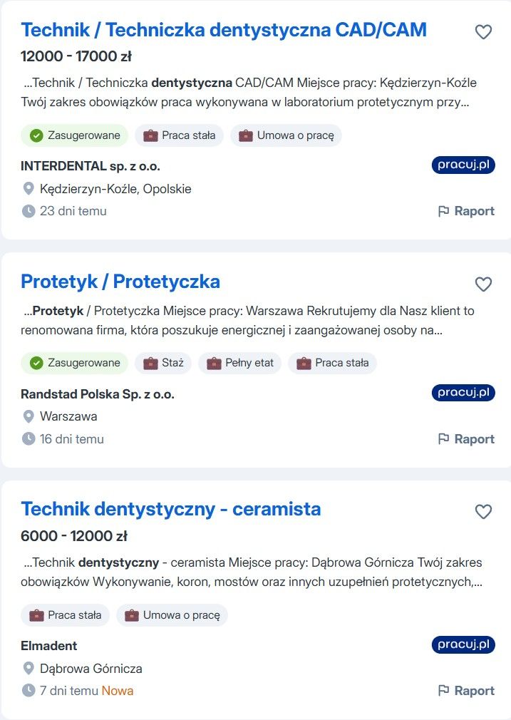 Tyle protetyk stomatologiczny zarabia na sztucznych zębach. W innych branżach można tylko pomarzyć