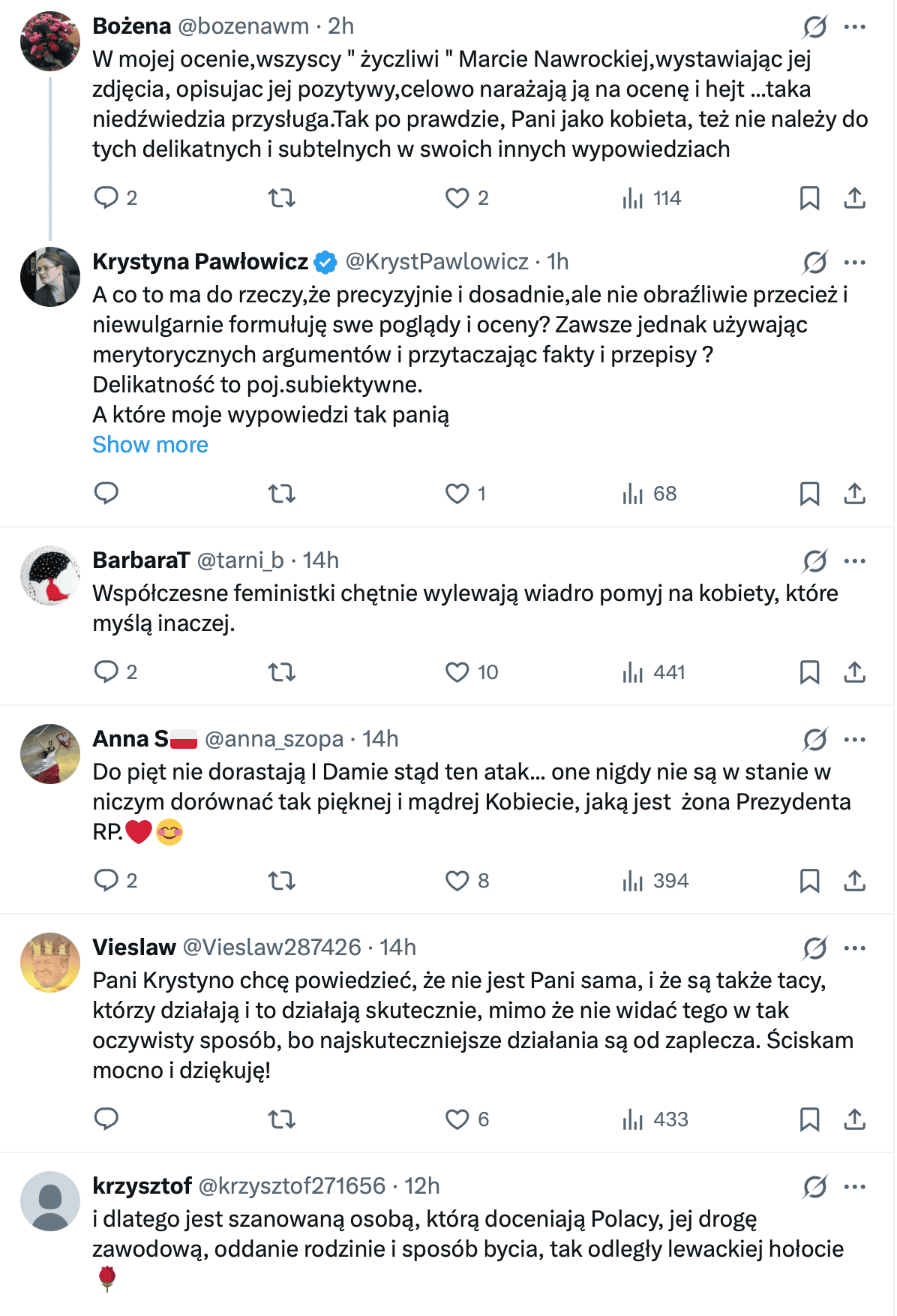 Krystyna Pawłowicz o Marcie Nawrockiej. Takich słów jeszcze nie było